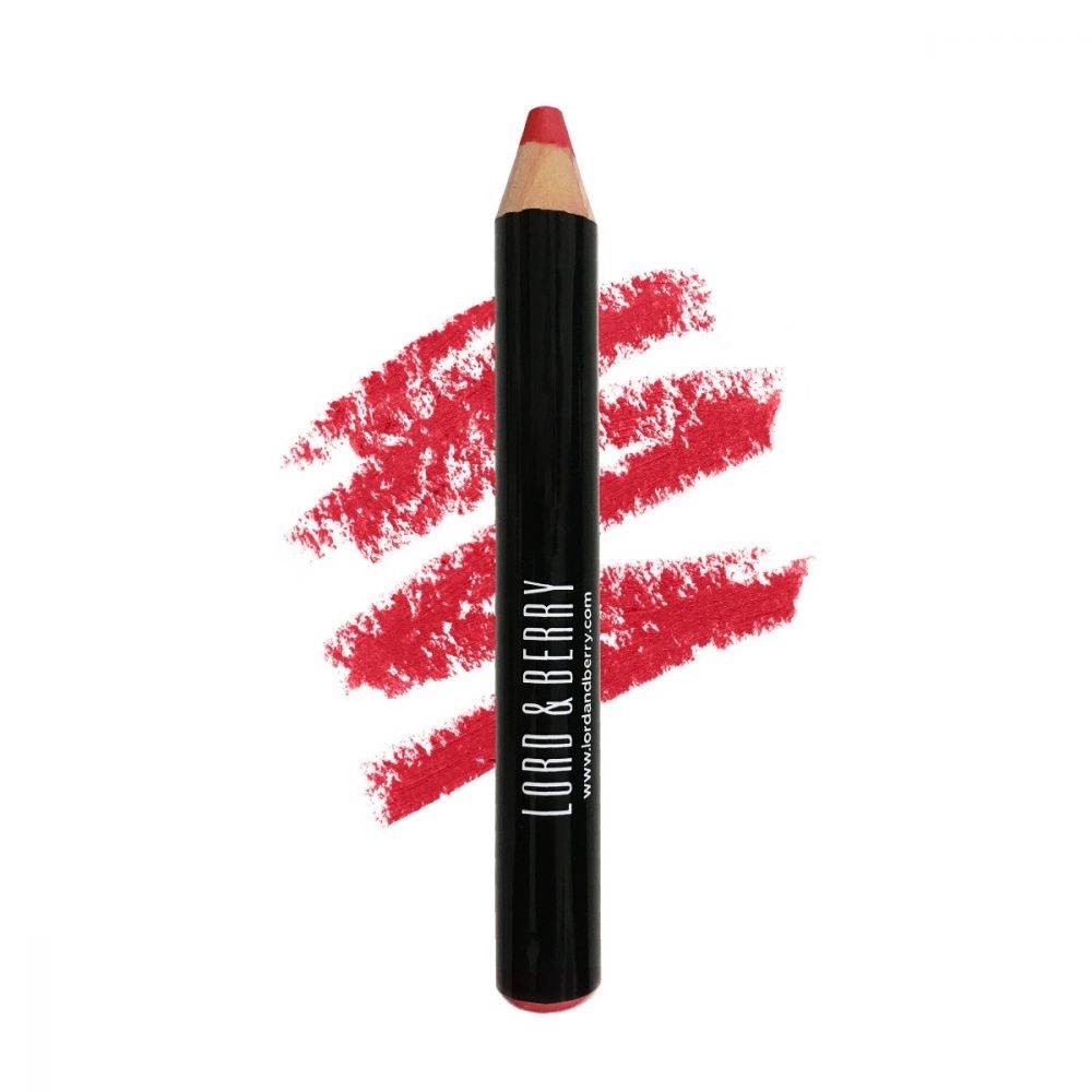 Lord & Berry Maximatte Crayon Lipstick, #3408 Here-and-Now, a warm scarlet red